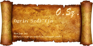 Ogrin Szófia névjegykártya